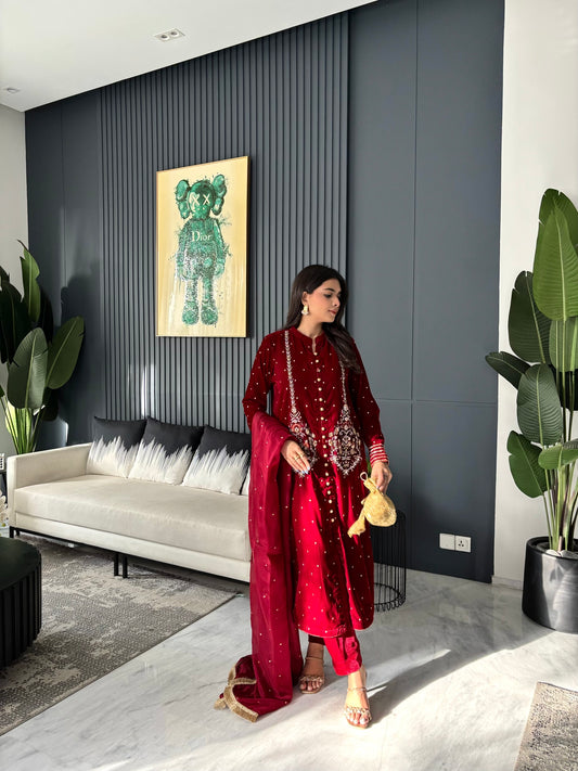 Deep Maroon Velvet ZFWE