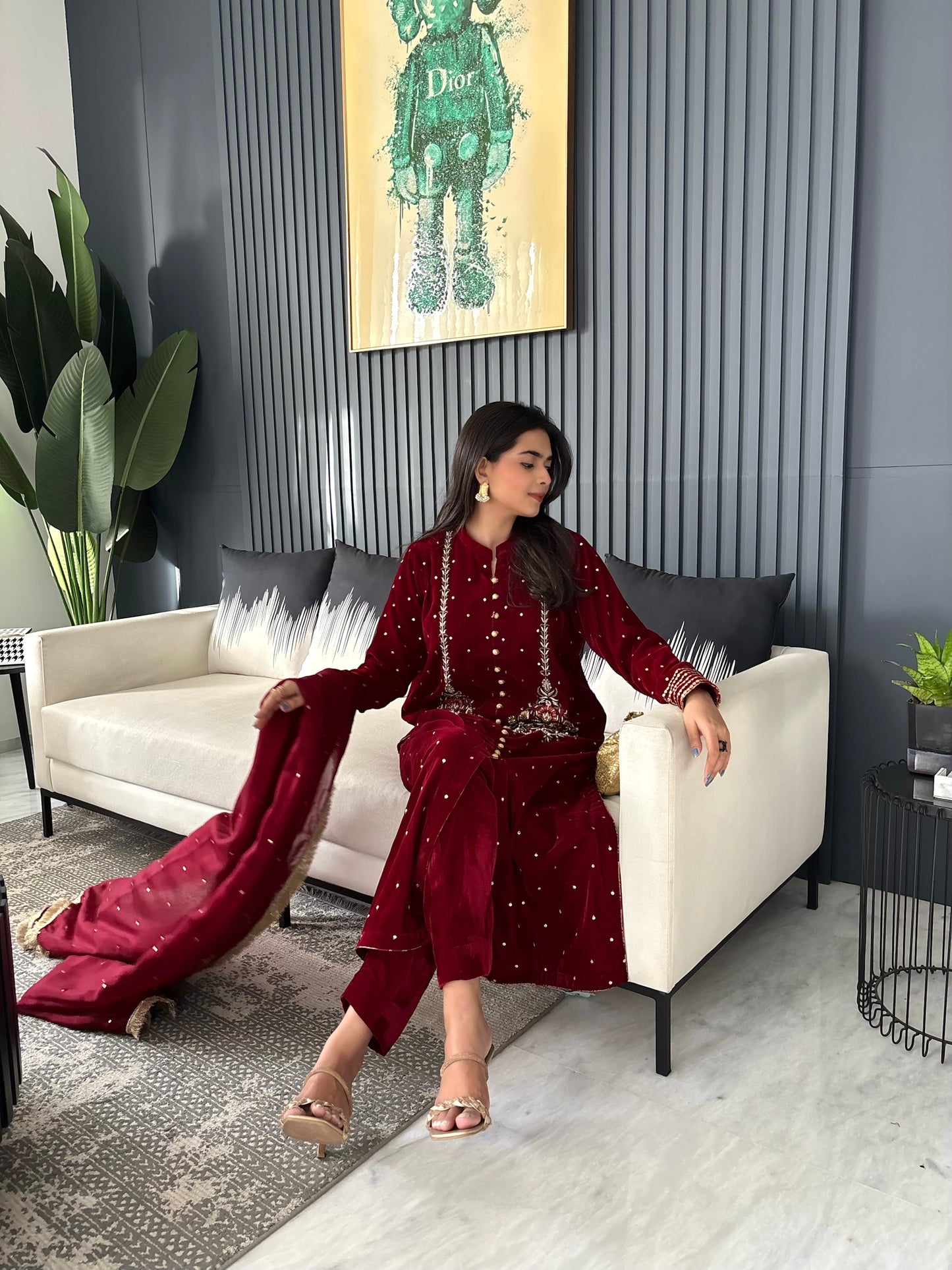 Deep Maroon Velvet ZFWE