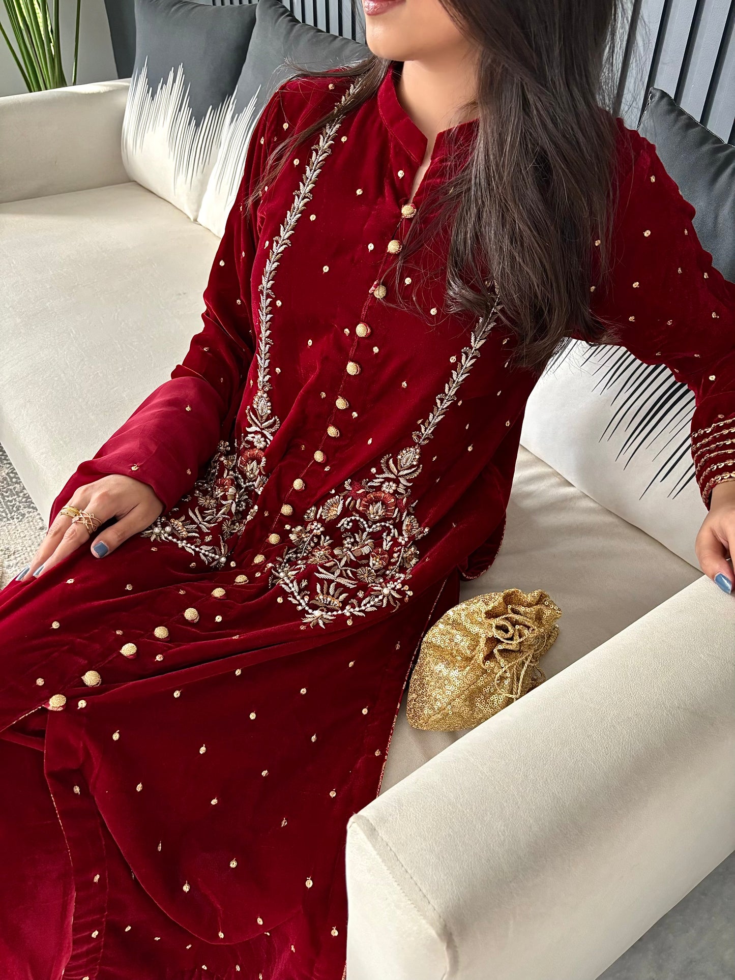 Deep Maroon Velvet ZFWE