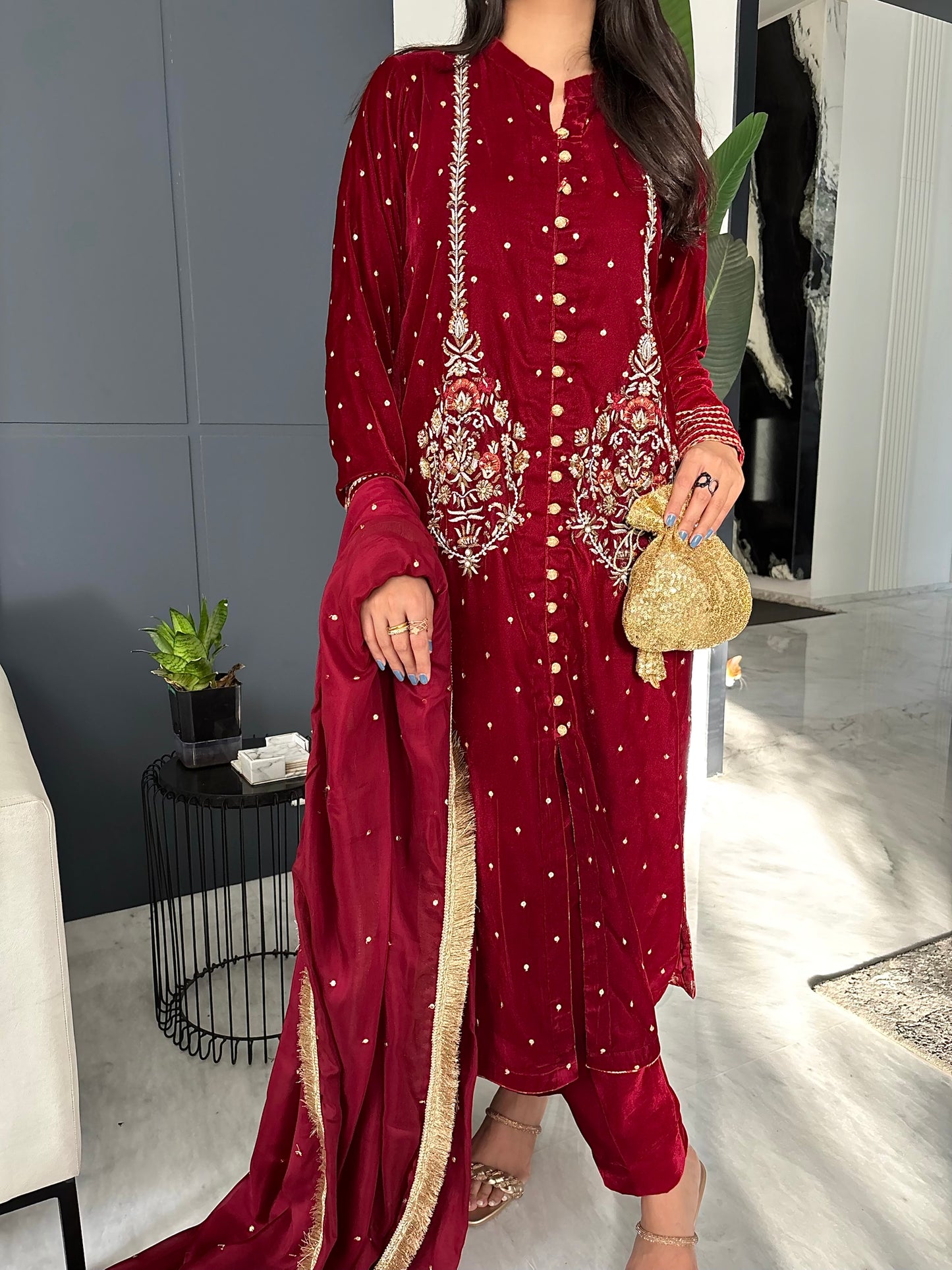 Deep Maroon Velvet ZFWE